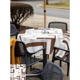 thumbnail image 5 of Outdoor Tablecloth with Umbrella Hole for Patio/Picnic/Party/Camping, Modern Geometric Brown Waterproof Table Cloth Square Cover Washable, Abstract Minimalist Artwork Lines (60"x 60"), 5 of 8