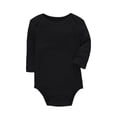 thumbnail image 4 of LZHGirlshop Unisex Baby Boy Girl Rompers Bodysuit Casual Solid Color Long Sleeve with Button Jumpsuits Infants Clothes Outfits,Black,3M, 4 of 8