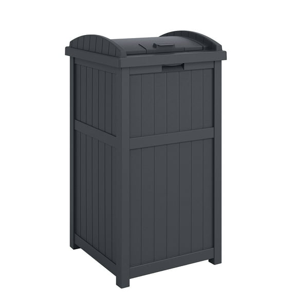 Suncast Trash Hideaway Refuse Container, Outdoor Resin Bin, Cyberspace