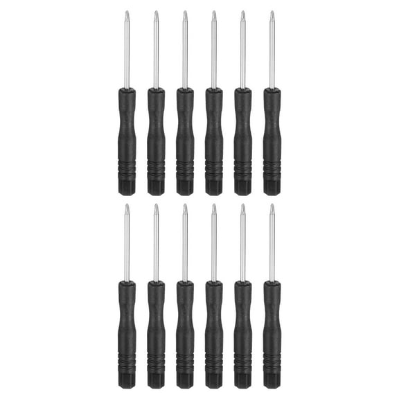 Uxcell 12pcs PH00 Mini Phillips Screwdriver #00 3.1" Length Screwdrivers 1.8" Carbon Steel with Ergonomic Handle for DIY Repairing, Black