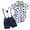style-01 Blue, variant on Baby Boy Outfits Summer Baby Boys Casual Outfits Set Short Sleeve Romper Bodysuit+Shorts 0 3 6 9 12 18 24 Months (White,9-12 Months)