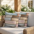 thumbnail image 3 of 16x16 Pillow Covers Set of 2, Brown Pink Vintage Square Throw Pillow Covers for Couch/Sofa/Living Room, Retro Farmhouse Elegant Pastoral Decorative Soft Pillowcases for Couch Throw Pillows, 3 of 9