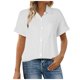 thumbnail image 1 of Camisa de manga corta con botones y textura para mujer: blusa informal de corte holgado para el trabajo, 1 of 5