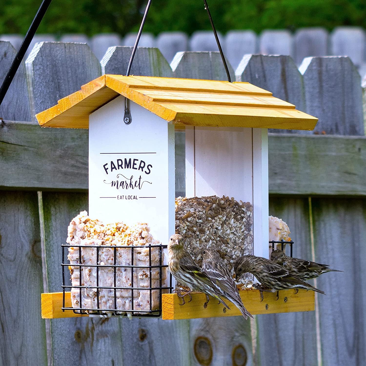 Wild Wings WWLF2-DECO Farmhouse Hopper Bird Feeder, White