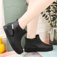 thumbnail image 6 of pwidon Waterproof Rain Boots Women Slip On Short Ankle Slip Resistant Flat Sole Embossed Detail Rubber Casual Wet Weather Women Rain Footwear Black 36, 6 of 6