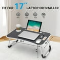 thumbnail image 4 of Folding Lap Desk, 23 Inch Portable Wood Black Laptop Bed Desk Lap Desk with Cup Holder, for Working Reading Writing, Eating, Watching Movies for Bed Sofa Couch Floor, 4 of 10