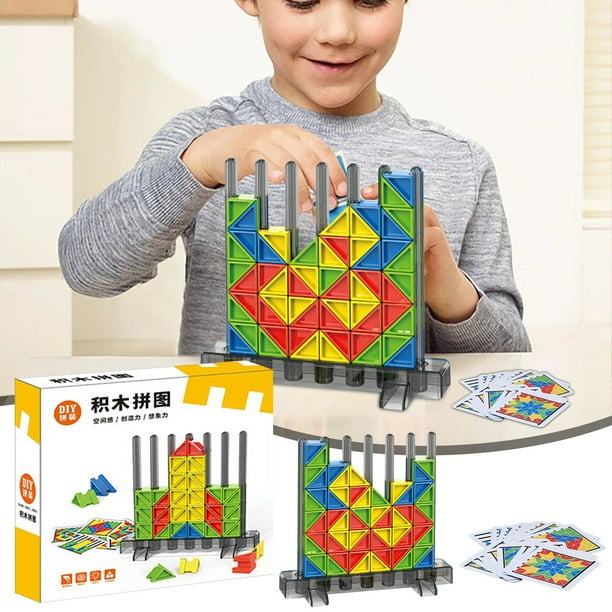 Puzzle de bloques de construcción - Juguete educativo para aprendizaje temprano para exploración sensorial y entrenamiento del pensamiento - Juego de mesa de 15x14x5cm