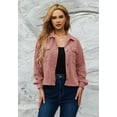 thumbnail image 1 of Chaqueta de pana de color liso, chaqueta con solapa, chaqueta de pana informal con botones, 1 of 5