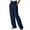 Navy, variant on QUYUON Womens Travel Pants Loose Wide Leg Pants High Waist Straight Pants Casual Pants Plus Size Wide Leg Pants for Women Full Pant Leg Length Skinny Pant Style N-4641 White 3XL