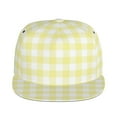 thumbnail image 2 of Daiia Lemon Yellow Checkboard print Flat Bill Hats Flat Brim Trucker Cap Baseball Cap Adjustable Classic Low Profile Hat Unconstructed Plain Cap, 2 of 9