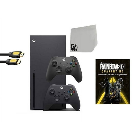 Pre-Owned Xbox Series X Video Game Console Black with Tom Clancy's Rainbow Six Quarantine BOLT AXTION Bundle with 2 Controller