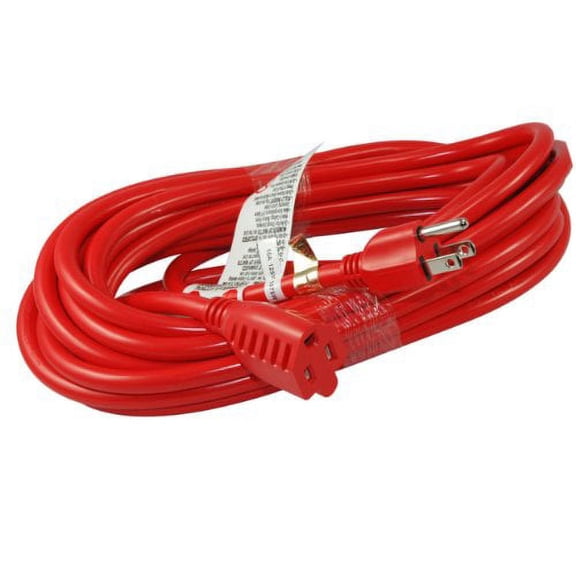 Conntek SJTW 14/3 Outdoor Extension Cord, 25-Feet, Shiny Red