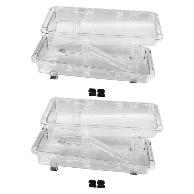 2 dispensadores de latas de refresco para refrigerador, 2 capas, ajustable, soporte de bebidas transparente, organizador de bebidas para despensa, gabinete, encimera