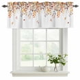 thumbnail image 2 of 2 Panels Brown Eucalyptus Leaves Valance for Windows, Summer Botanical Weeping Watercolor Light Filtering Kitchen Curtains, Rod Pocket Window Treatment Curtain Valances for Living Room, 42"x18", 2 of 9