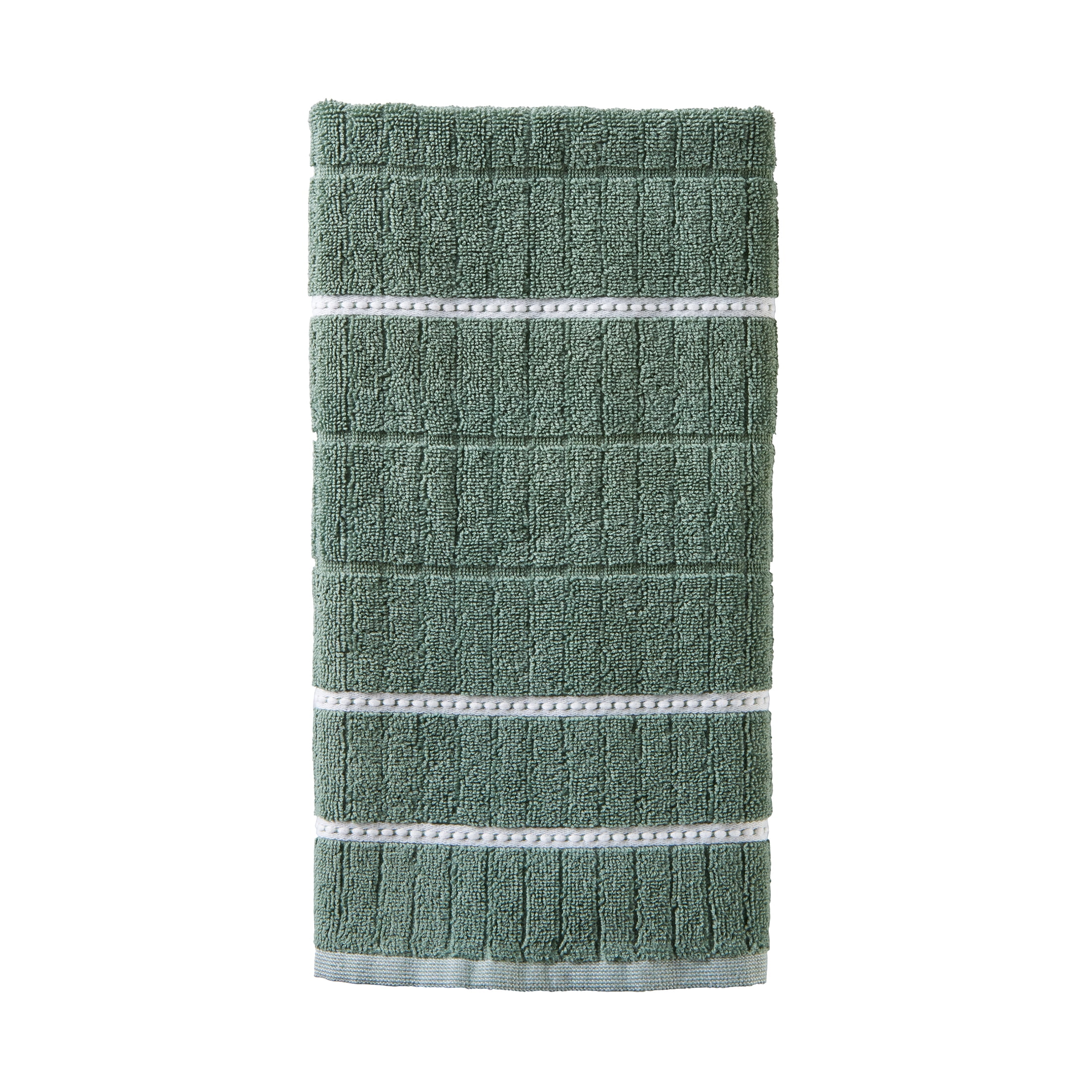 Better Homes & Gardens Soft Cotton Textured 4 Piece Bath Towel Set,Green Ash