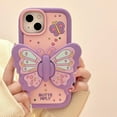 thumbnail image 4 of Purple Butterfly Phone Case Compatible with iPhone 12 Pro Max, Cute 3D Korea Dopamine Butterfly Case with Butterfly Wings Folding Stand Shockproof Silicone Soft Case, 4 of 12