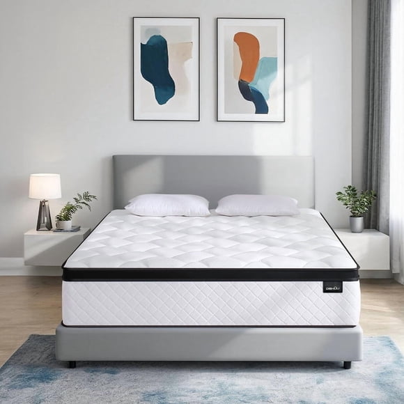 DEHIJU Queen Size Mattress, 10 Inch Hybrid Memory Foam Queen Mattress in a Box with Individual Pocket Spring for Motion Isolation & Pressure Relief, Medium Firm, CertiPUR-US