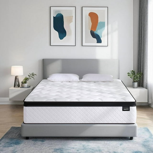 DEHIJU Queen Size Mattress, 10 Inch Hybrid Memory Foam Queen Mattress in a Box with Individual Pocket Spring for Motion Isolation & Pressure Relief, Medium Firm, CertiPUR-US