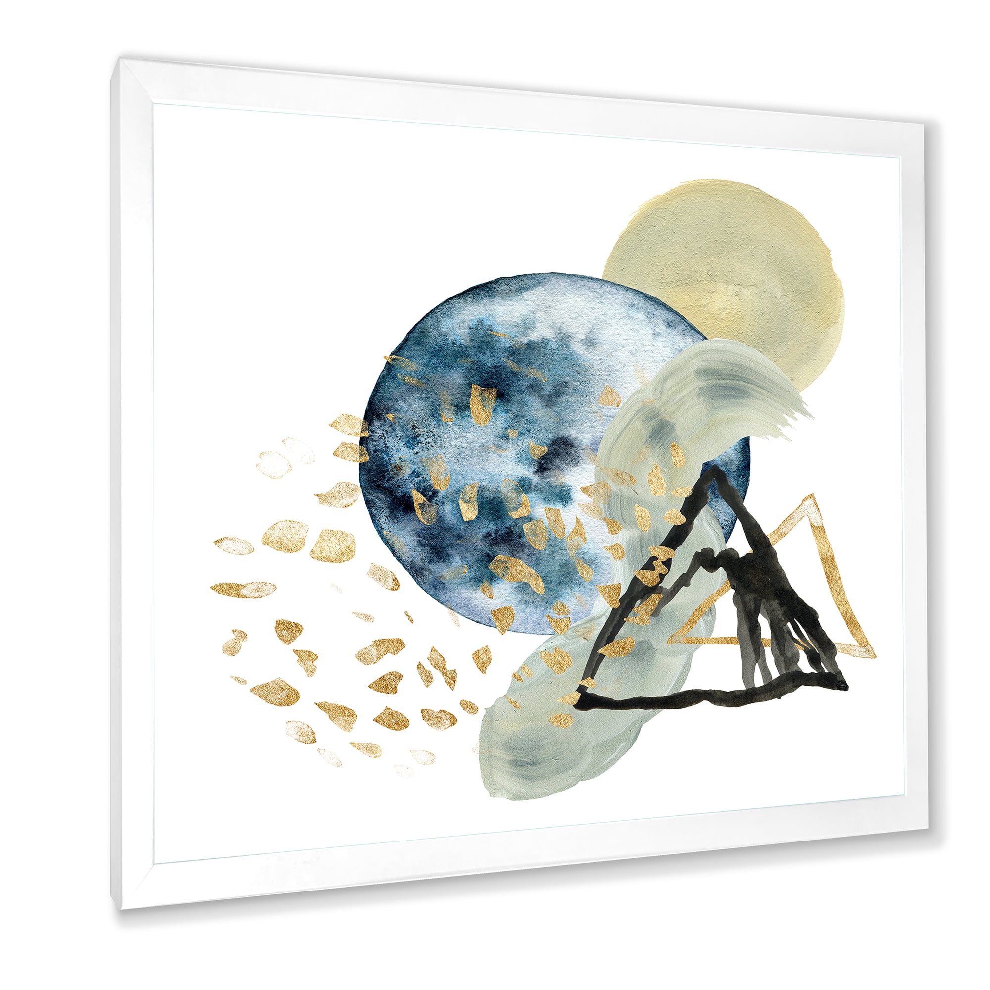 Designart 'Minimalistic Landscape of Moon With Mountains II' Modern Framed Art Print