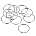 thumbnail image 1 of Unique Bargains Soudé O Anneau, 60 x 4mm Cerclage Anneaux Ronds en Acier Inoxydable 10 pcs, 1 of 3