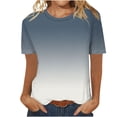 thumbnail image 6 of Ashirexll Short Sleeve Shirts for Women Fashion Printed Short Sleeve Blouse Round Neck Casual Loose Top for Spring Summer, 6 of 6
