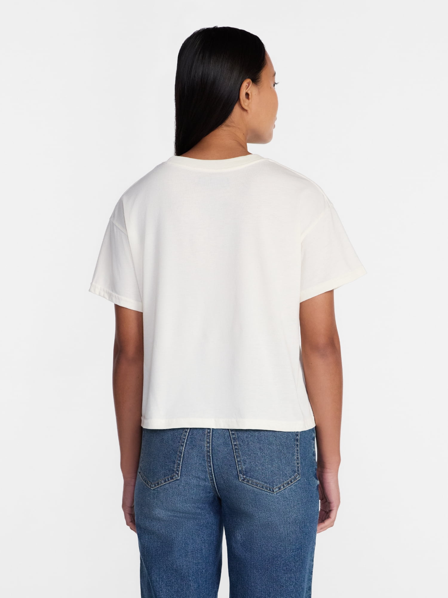 Travis Kelce Women's Boxy Cropped Graphic Tee with Short Sleeves, Sizes XXS-XXL