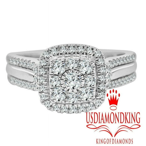 Ladies 1/2ct Genuine Shinny Real Diamond Engagement Wedding Anniversary Ring New