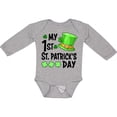 thumbnail image 3 of Inktastic My 1st St. Patrick's Day Green Top Hat and Clovers Boys or Girls Long Sleeve Baby Bodysuit, 3 of 5