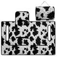 thumbnail image 4 of COEQINE Universal Golf Cart Seat Cover for 2-Seaters, Folds Like a Bag with Handle, 51.2x30.3 Inch Fit for EZGO/Yamaha/Club Car, 4-Pocket, Machine Washable, Black White Cowhide Cow Print, 4 of 8