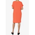 thumbnail image 2 of Robe T-Shirt Midi Longueur Genou à Manches Courtes Ajustée pour Femmes, 2 of 6