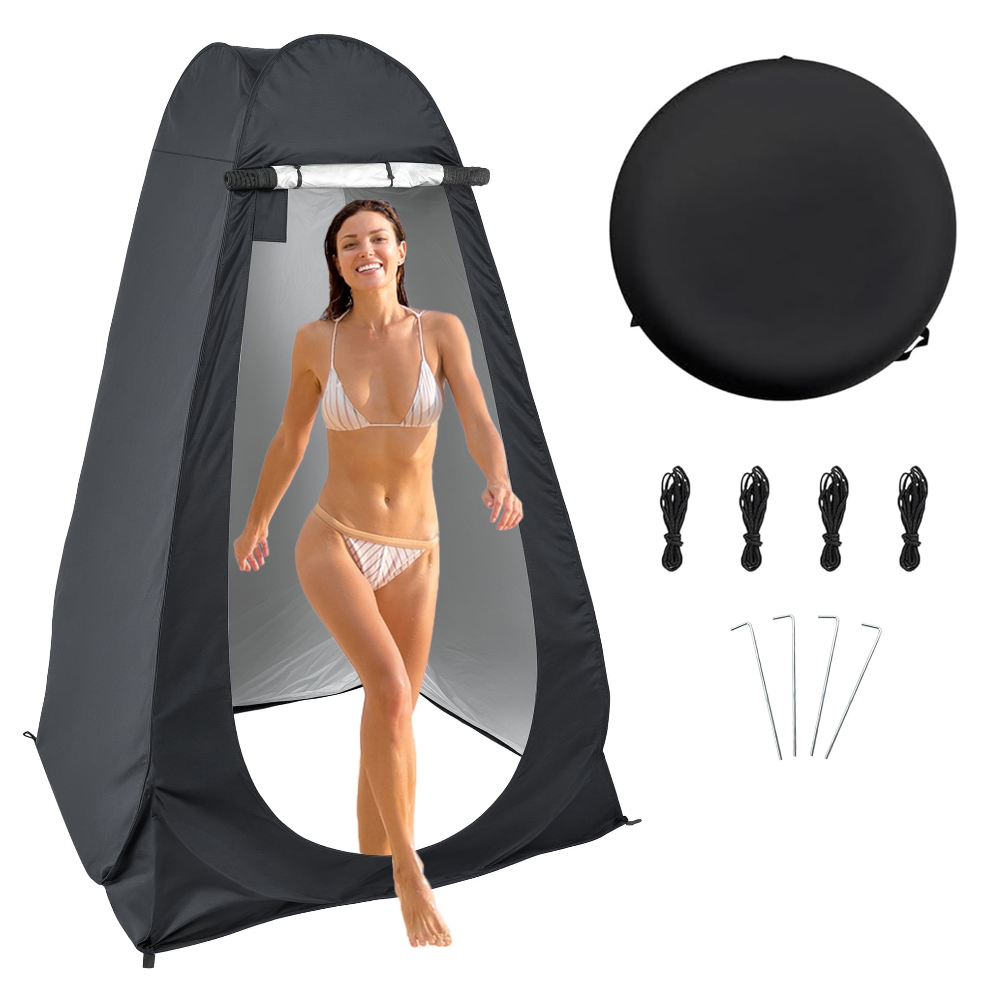 Pop‑Up Camping Shower Tent, Portable Privacy Changing Toilet Tent with Carry Bag for Camping, Beach, Hiking & Travel