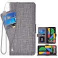 thumbnail image 1 of Compatible avec Google Pixel 4 TG Étui Portefeuille en Cuir à Rabat Porte-Cartes Support Accessoires pour Cellulaire Porte-Monnaie Fente pour Pièce d'Identité de Crédit Étuis de Téléphone pour Pixel1 Femmes Hommes Gris, 1 of 4