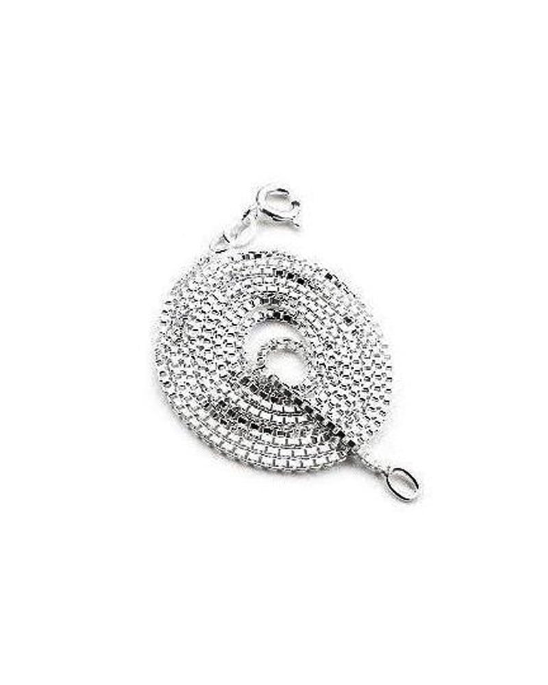 iJewelry2 Sterling Silver Flat Box-Link Chain Necklace