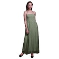 thumbnail image 1 of Bimba Robe Longue Maxi Tube à Smocks pour Femmes avec Imprimé Feuilles de Rose - Grande, 1 of 1