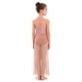 thumbnail image 2 of Yartina Girls Lyrical Dance Jumpsuit Sequin Sleeveless Wide Leg Bodysuit One Piece Figure Skating Outfit Pink 14, 2 of 7