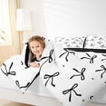 thumbnail image 4 of Erosebridal Black Ribbon Bowtie Girls 7 Pieces Bedding Comforter Set,Kawaii Princess Bowknot Full Bedding Set For Kids,Black Reversible, 4 of 7