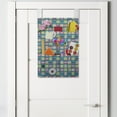thumbnail image 2 of Dessert Hanging Pocket Organizer, Continuing Print of Colorful Donuts with Sprinkles Tasty Comfort Food, Printed Polyester Storage Bag with Pockets, 14" x 20", Teal and Multicolor, 2 of 2
