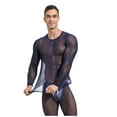thumbnail image 1 of Mesh Transparent High Elastic Mens Fitness Running Cycling Training Tights Long Sleeves for Performance Training, 1 of 2