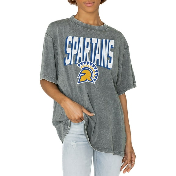 Women's Gameday Couture Gray San Jose State Spartans Solid Defense Oversized T-Shirt