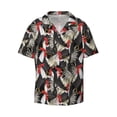 thumbnail image 3 of Balery Roosters 2 Men's Casual Button Down Shirt Short Sleeve Textured Summer Cuban Beach Shirts-4X-Large, 3 of 7