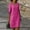 Hot Pink, variant on Dihao Dresses for Women Summer Trendy Dress Plus Size Cotton Linen Dresses for Women 2024 Summer Trendy Elegant Plain Beach Dress Casual 3/4 Sleeve Midi Dress Vacation Daily Dress