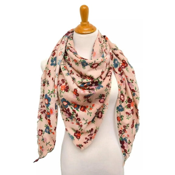 INC Womens Blush Pink Oversized Triangle Fringed Wrap