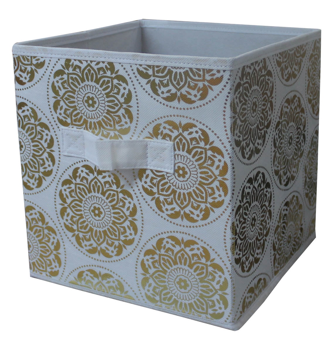 Mainstays collapsible 10.5" x 10.5" cube storage bins, Gold Medallion