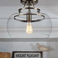 thumbnail image 2 of Kostandea 1-light Bronze 13-inch Glass Flush Mount with Bulb, 2 of 3
