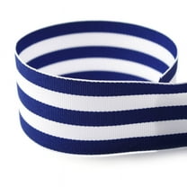 5/8“ Royal Blue & White Taffy Striped Grosgrain Ribbon - 100 Yards - USA Made