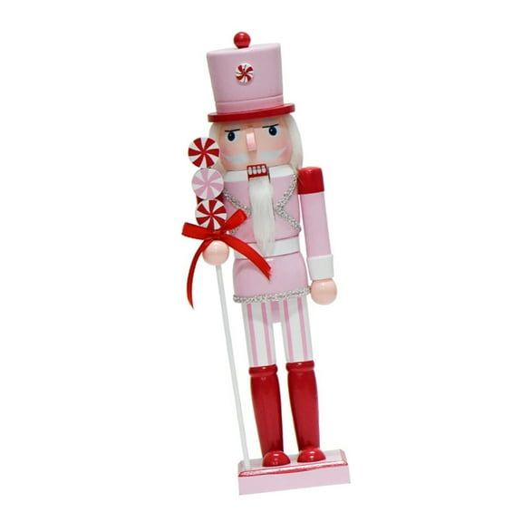 Jesscasday Fun Wood Nutcrackers Pink Candy Theme Dessert Man Candy Cake Collectibles Holiday Decors Christmas Gift