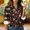 Brown collared printed button blouse women a1, variant on thefmos Women's Collared Long Sleeve Printed Blouse Button Front Loose Fit Solid Color Casual Top Fashion Spring Fall Outfit, Blue S