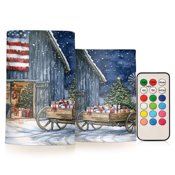 BZSMCE Flameless Candles LED Lights Christmas in Barn Creativity Battery Candles