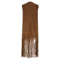 thumbnail image 4 of wycnly 2023 Vest Jacket for Women Fringe Jacket for Women Casual Solid Sleeveless Long Vest Coat Open Front Tie Lightweight Pocket Fall Cardigan Outwear with Tassel Winter Vest Jacket, 4 of 6