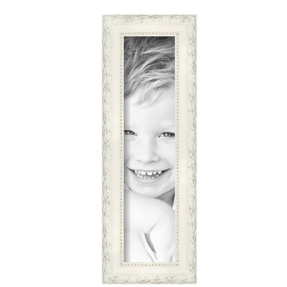 ArtToFrames 4" x 16" Classic White Picture Frame, 4x16 inch White Wood Poster Frame (WOM-5004),  Pack